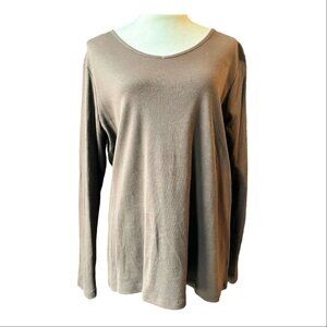 White Stag Brown Long Sleeve Blouse (826-4)